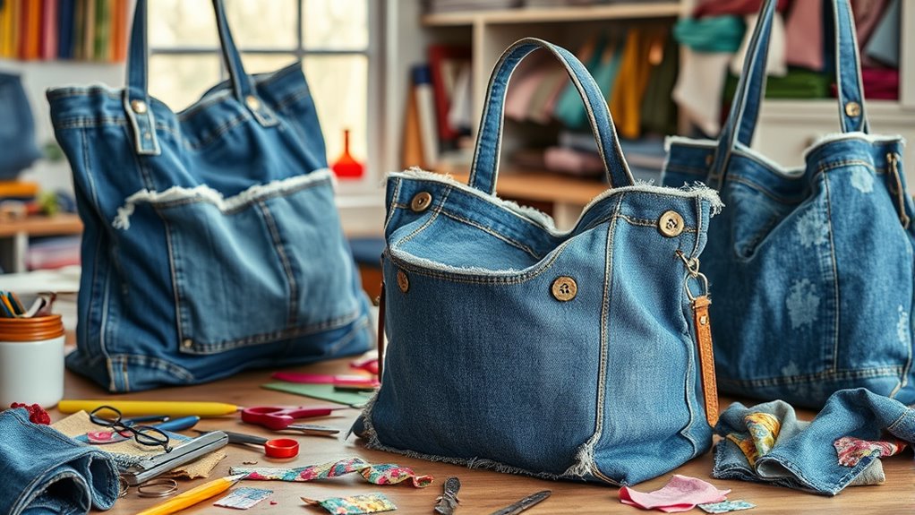 upcycle denim into accessories