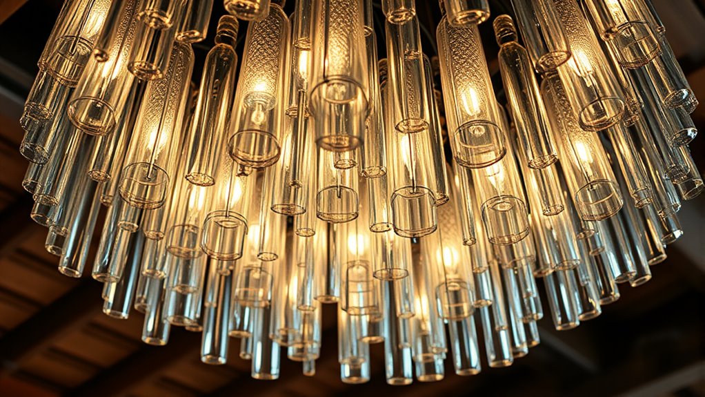 upcycled glass bottle lighting