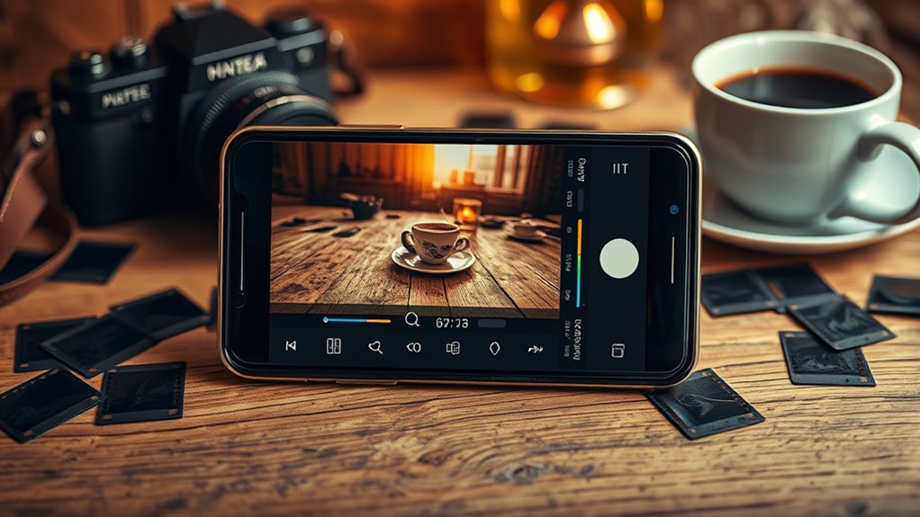 vintage film grain and color