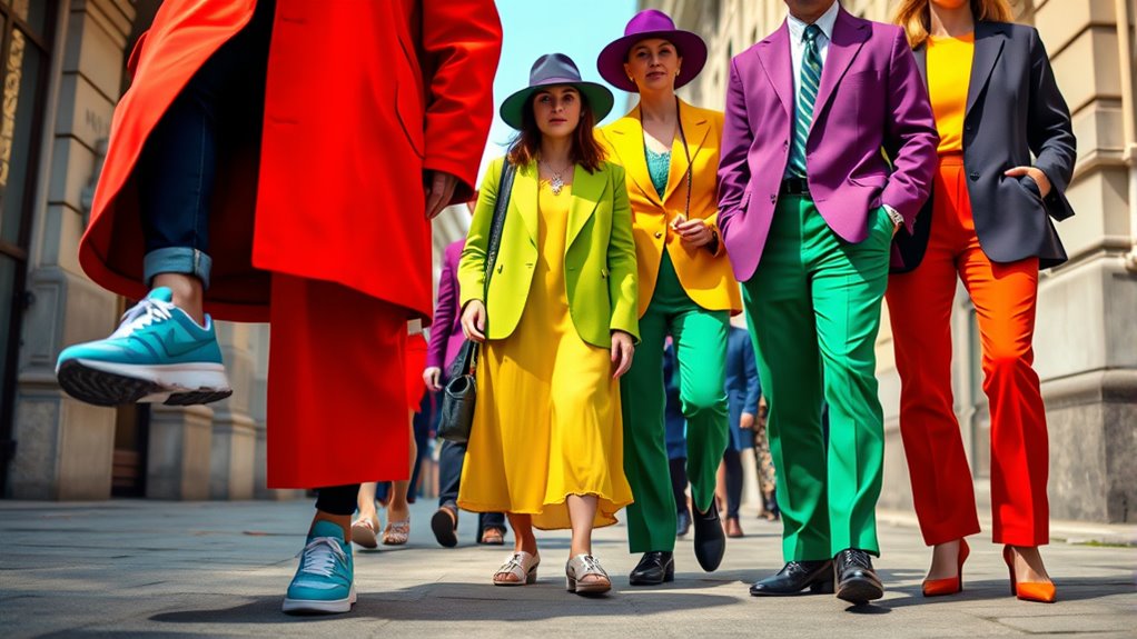 vivid colorful fashion choices