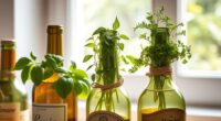 wine bottle herb planters