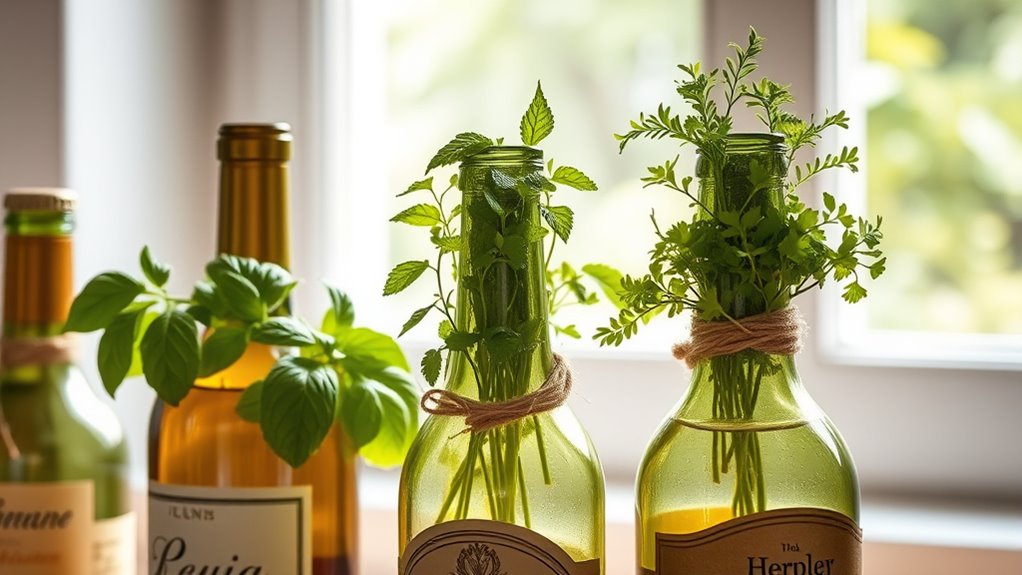 wine bottle herb planters