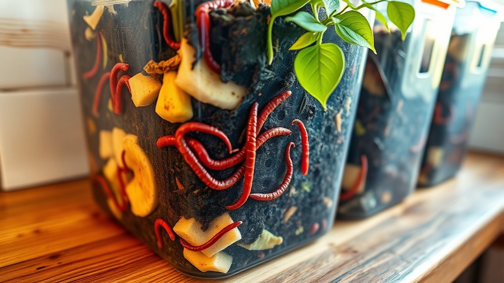 worm composting kitchen waste