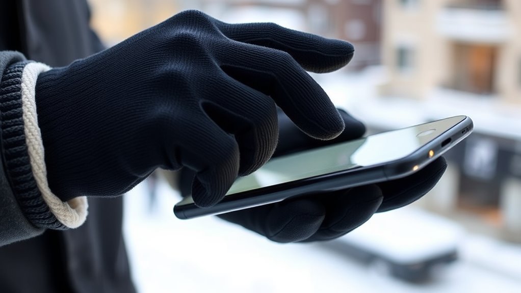 device compatible warm gloves