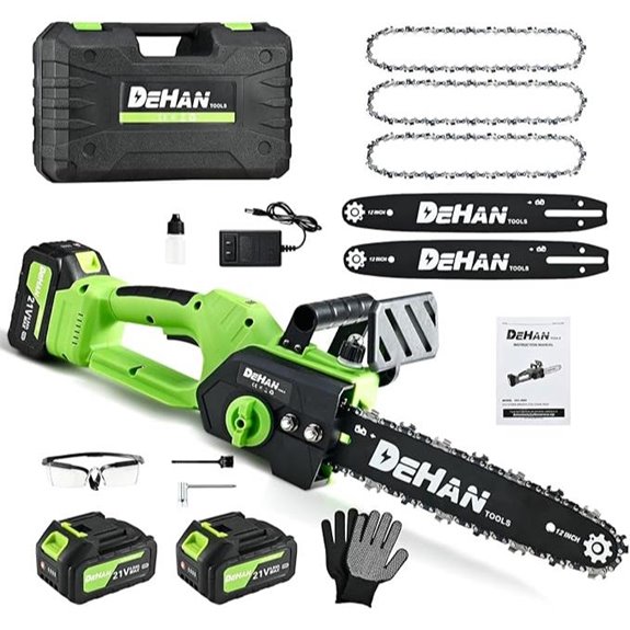 12-Inch Cordless Battery Chainsaw with 2 Batteries