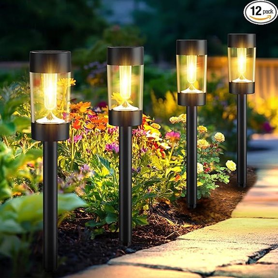 Waterproof Solar Landscape Lights 12 Pack Outdoor Decor