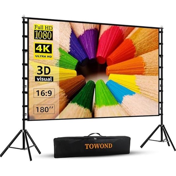 TOWOND 180 Outdoor Projector Screen with Stand