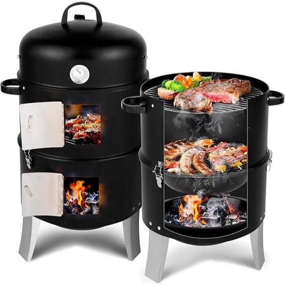 Outvita 18.5-Inch Steel Charcoal Smoker & Grill