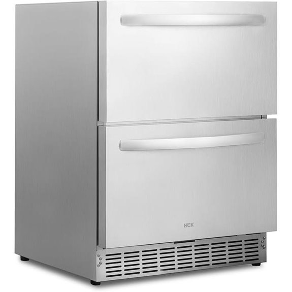 HCK 24-Inch Double Drawer Stainless Steel Beverage Refrigerator