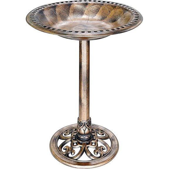 VIVOHOME 28-Inch Polyresin Antique Garden Bird Bath