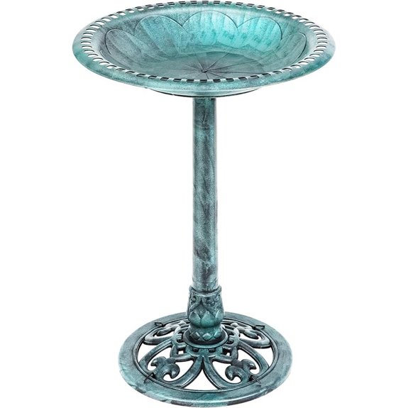 ZENY 28 Inch Polyresin Bird Bath Garden Decor