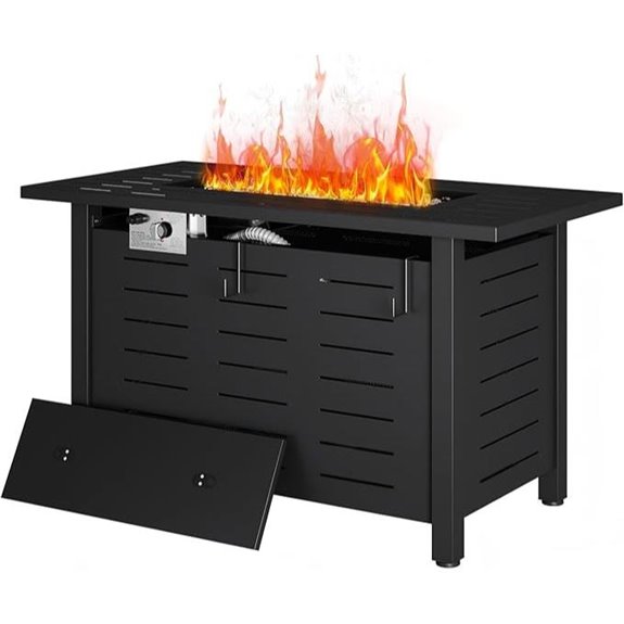 Aoxun 41-Inch Gas Fire Pit Table with Lava Rocks
