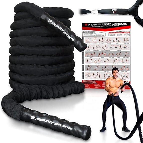 Heavy Duty 50ft Battle Rope with Protective Sleeve