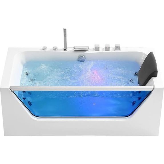 Empava 59 in. Acrylic Alcove Whirlpool Bathtub