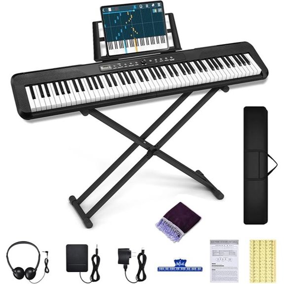 88-Key Digital Piano with Stand Pedal Case Headphones