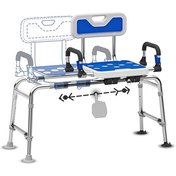 Sliding Shower Chair with Arms and Back