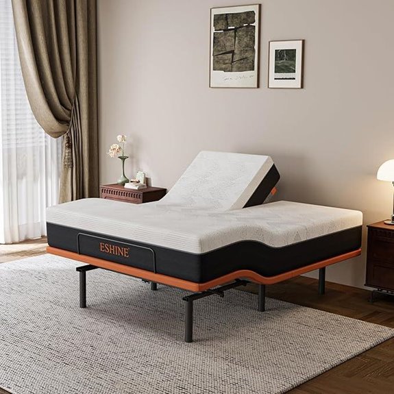 Split Queen Adjustable Bed Frame with Mattress and Features