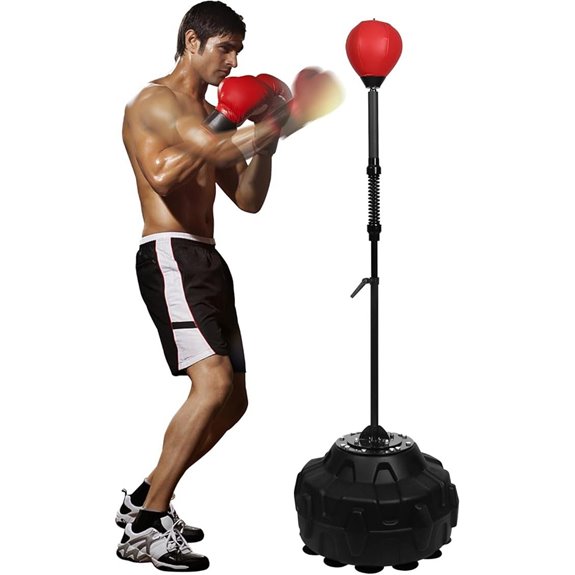 Reflex Boxing Bag with Stable Base and Adjustable Height