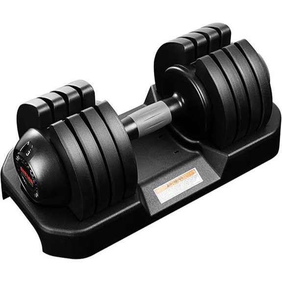 Adjustable Rubber-Coated Dumbbell Set with Locking Mechanism