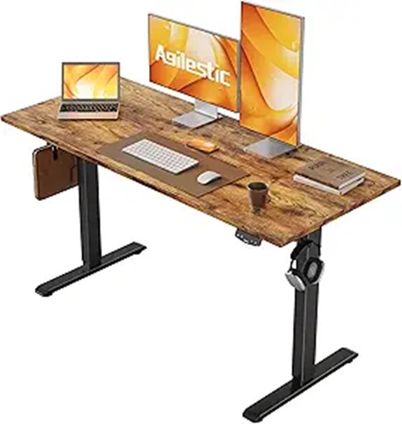 Agilestic Electric Standing Desk 48x24 Adjustable Rustic Brown