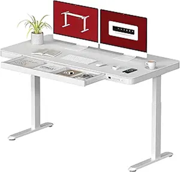 Electric Height Adjustable Standing Desk with Storage