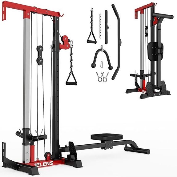 Wall Mount Lat Pulldown Machine with Adjustable Positions