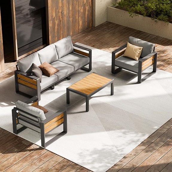 ZANDOR 4-Piece Aluminum Patio Furniture Set