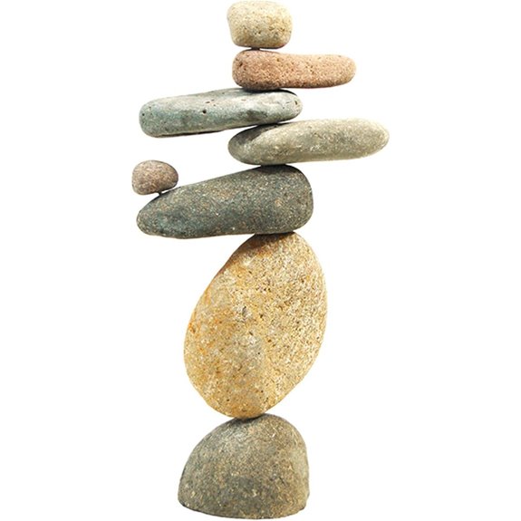 Ancient Graffiti Eight-Stone Balancing Cairn Garden Decor