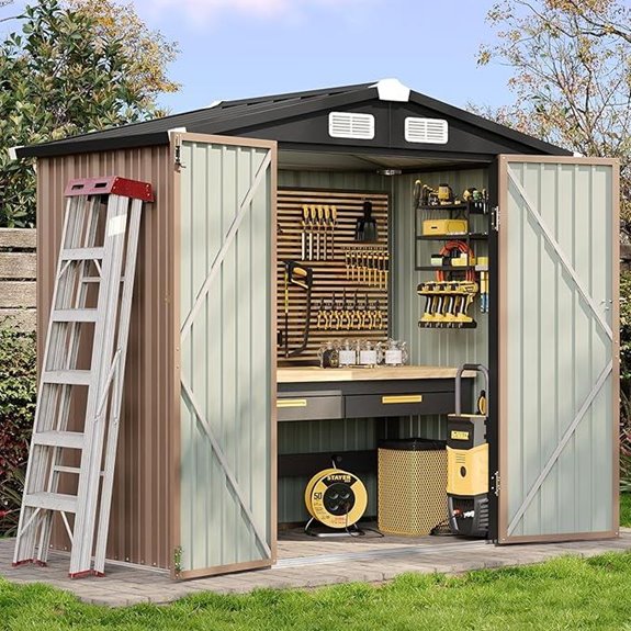 Aoxun 6.2x4 ft Metal Garden Storage Shed