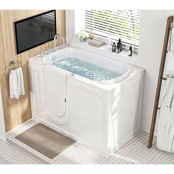 CO-Z Walk In Bathtub Shower Combo with Inswing Door