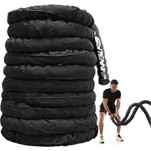 Black 30ft Battle Ropes for Workout and Training