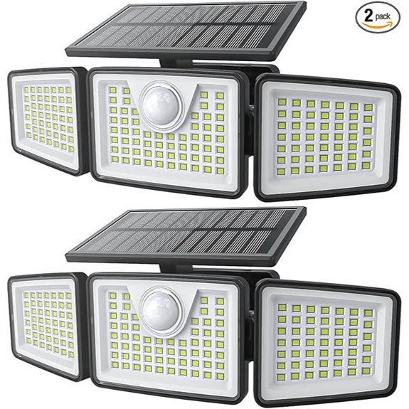 2500LM Solar Motion Sensor Outdoor Security Lights (2 Pack)