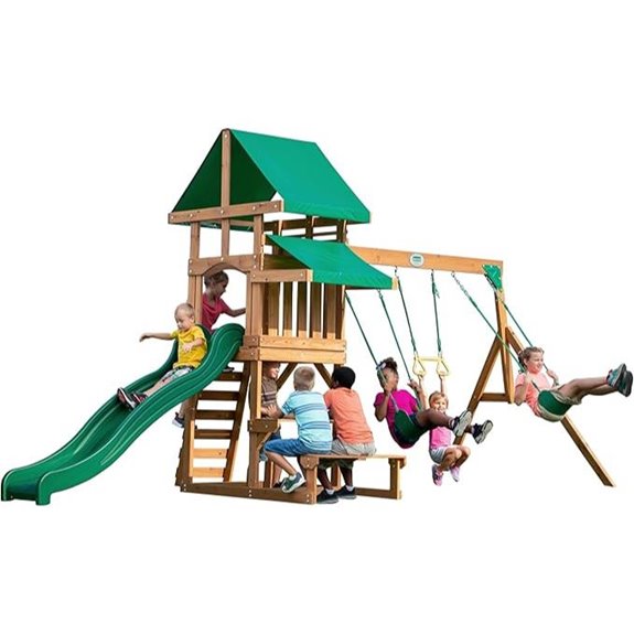 Backyard Discovery Belmont Cedar Playset with Swings