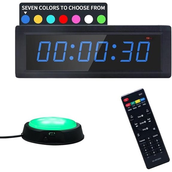 Gym Timer with Remote RGB Colors Countdown & Stopwatch