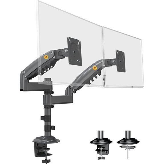 North Bayou Dual Monitor Desk Mount with Swivel