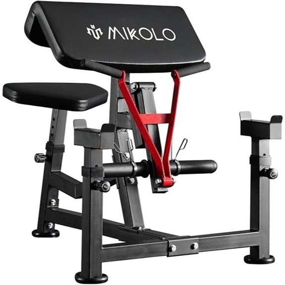 Mikolo Preacher Curl Bench 2-in-1 Arm Workout Equipment