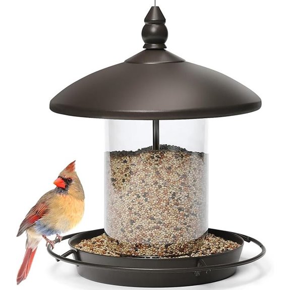 Metal Roof Bird Feeder Chew Proof Bronze Outdoor