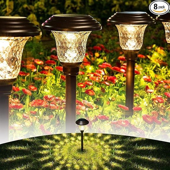 GIGALUMI 8 Pack Solar Garden Pathway Lights
