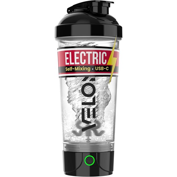 VELOMIX Electric Protein Shaker Bottle (24 oz)