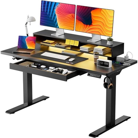GTPLAYER Electric Standing Desk with Drawers