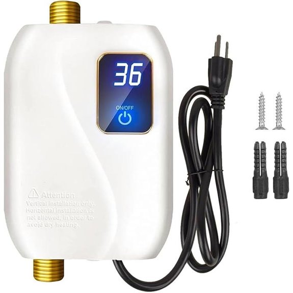 Tankless 110V Electric Water Heater with Digital Display