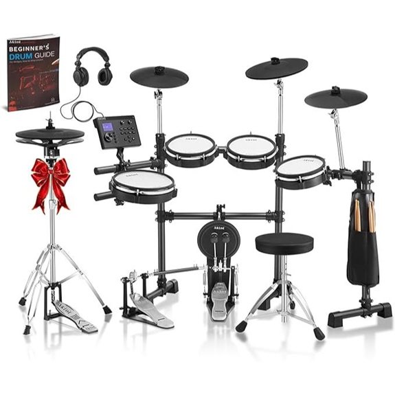 AKLOT Electronic Drum Set with Double Pedal and Cymbals