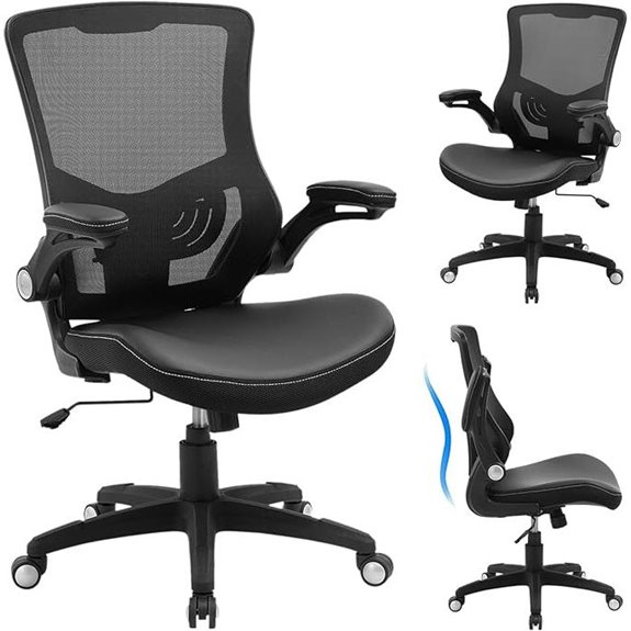 Ergonomic Office Chair with Lumbar Support and Flip Arms