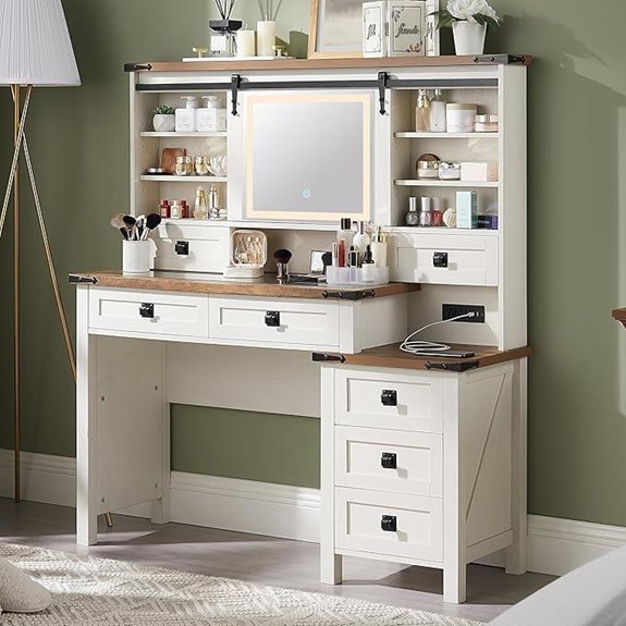 T4TREAM 48 Farmhouse Vanity Desk with Lights