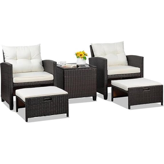 Shintenchi 5-Piece Patio Wicker Furniture Set