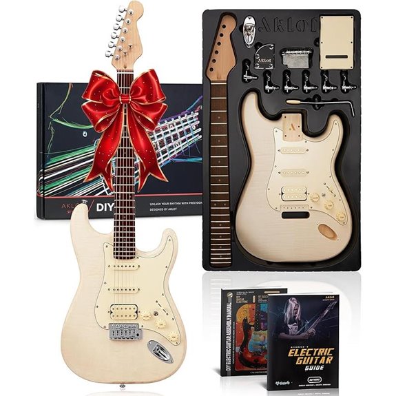 AKLOT DIY Electric Guitar Kit with Flame Maple Top