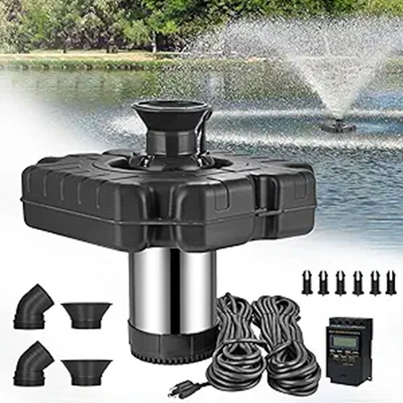 Floating Pond Fountain Aerator with Timer and Nozzle