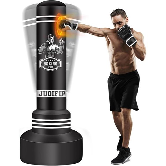 Freestanding Punching Bag with Gloves and Pump