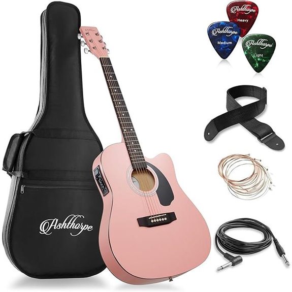 Ashthorpe Full-Size Acoustic-Electric Guitar Package