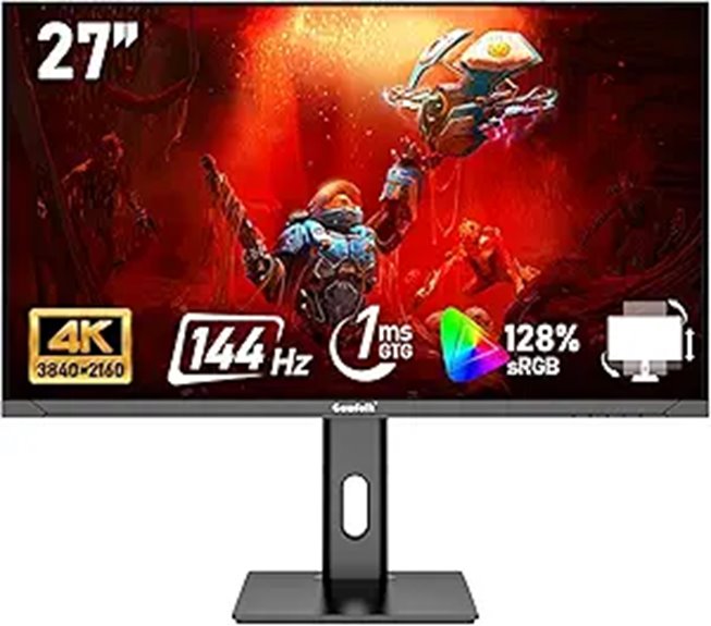 Gawfolk 27 4K Gaming Monitor 144Hz HDR Adjustable